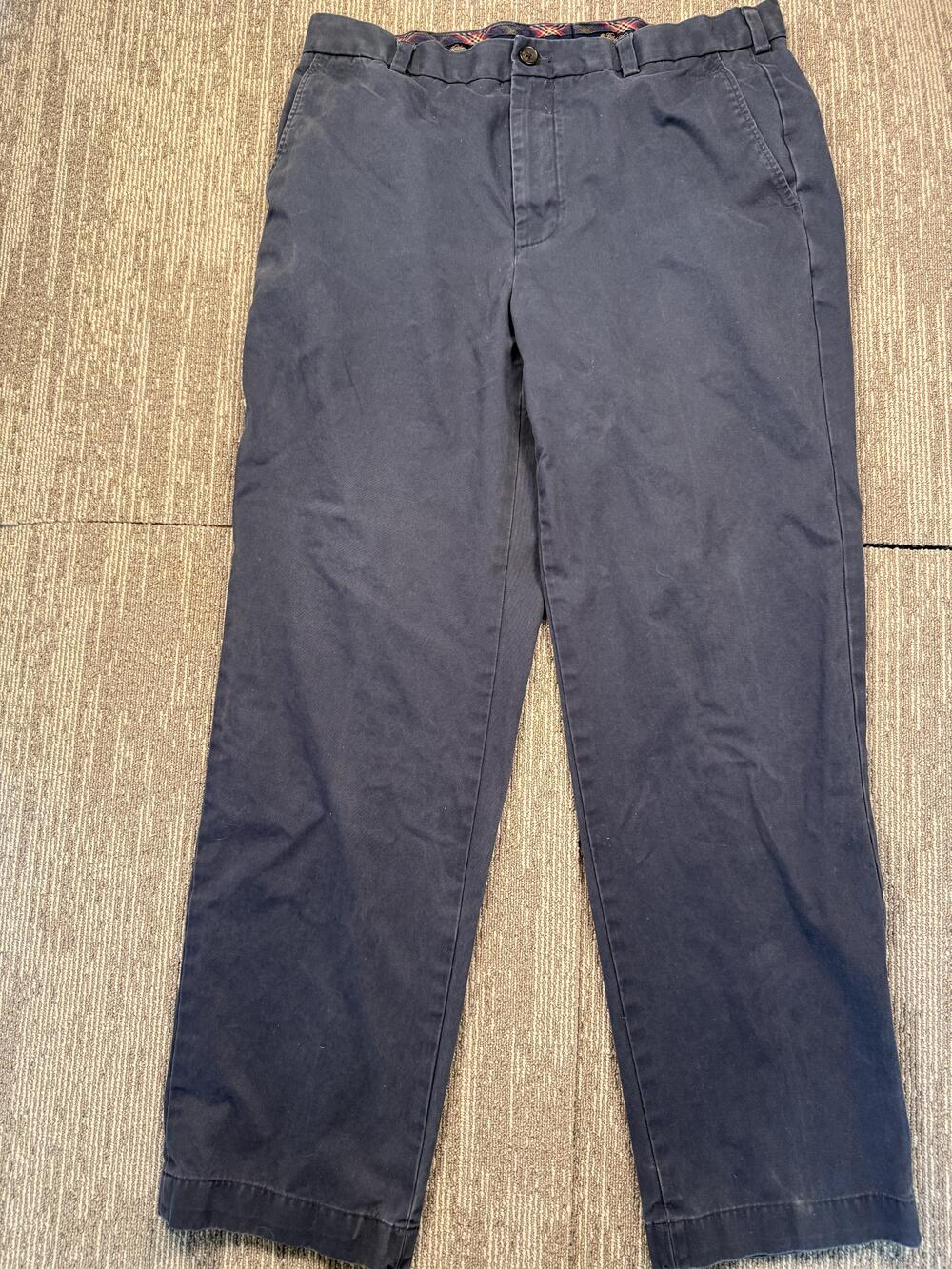 Brooks Brothers Pants Mens 36x32 Blue Advantage Chino Clark Fit Straight Casual